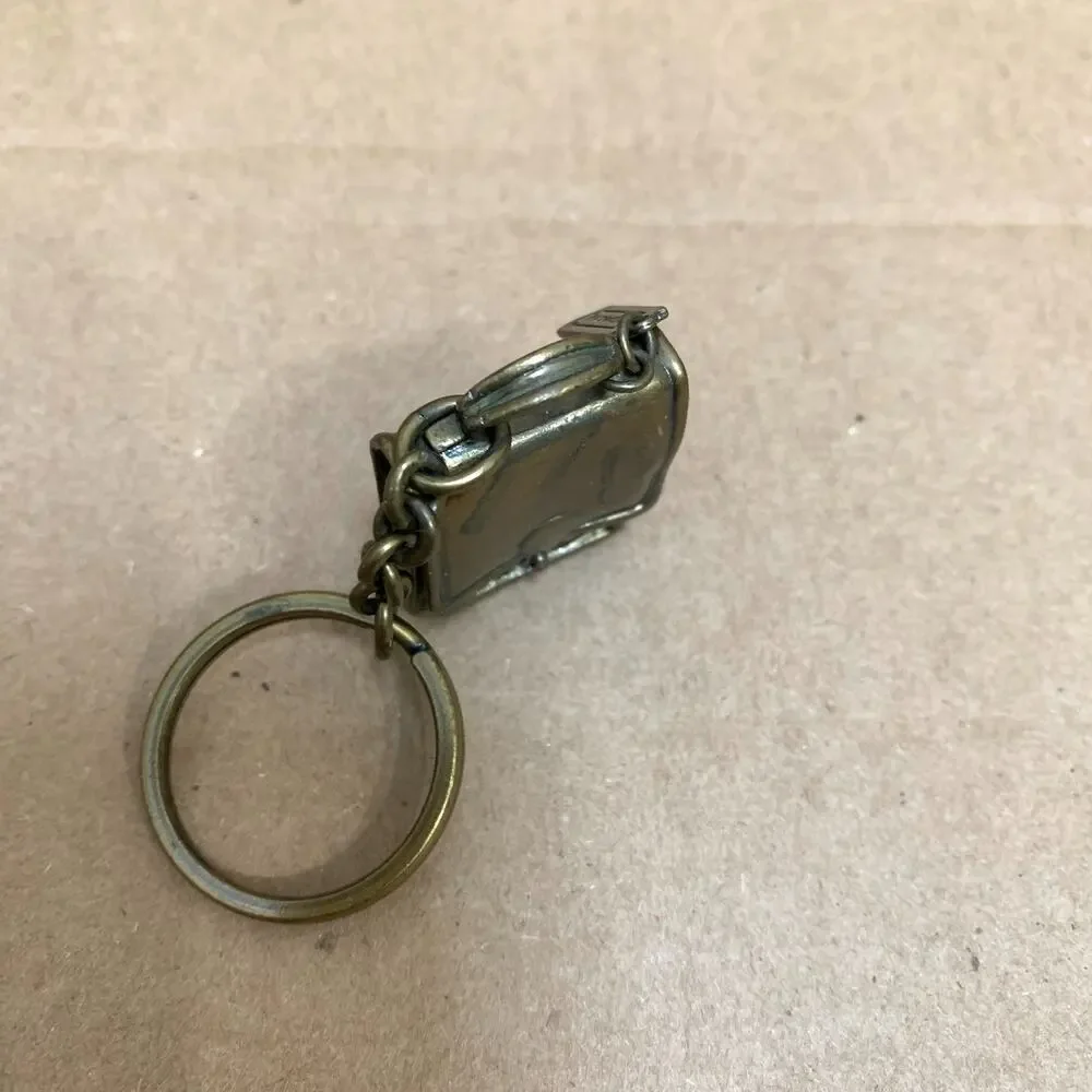 Authentic COACH Rare Vintage BRASS Bronze City Bag Key Ring Fob Charm FS170